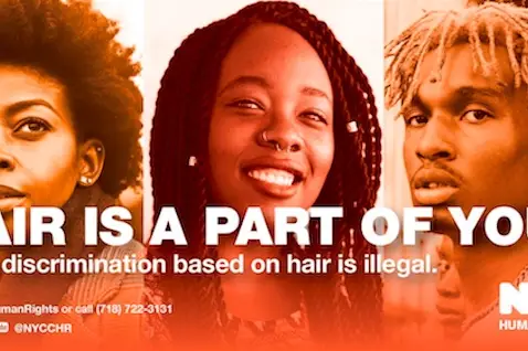 The guidelines make hair and hair style-based discrimination illegal in New York City. NYCCHR Handout.